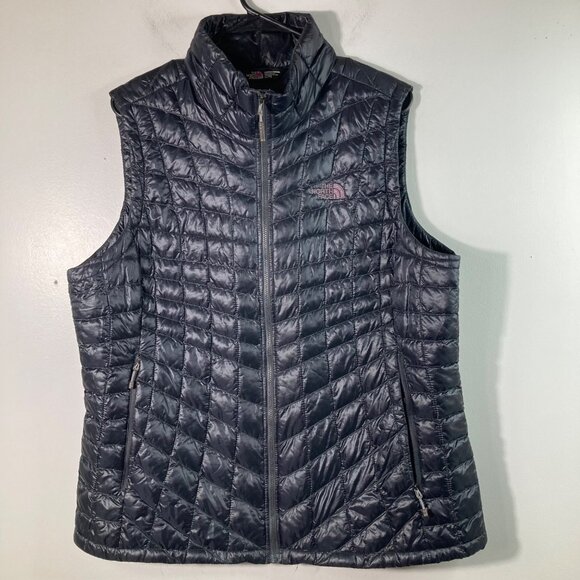Womens The North Face Thermoball Quilted Puffer Jacket Vest Black XL NF00CTL5 Ny - Picture 1 of 10